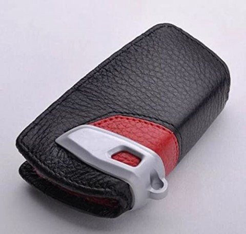 Leather Key Case Compatible for For BMW F10 F30 F20 X3 X4 X5 X6 Key Case holder(Red) Image