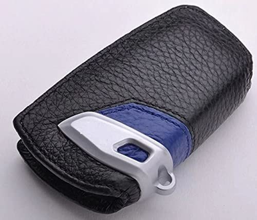 Leather Key Case Compatible for For BMW F10 F30 F20 X3 X4 X5 X6 Key Case holder(Blue) Image
