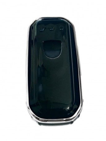 TPU Carbon Fiber Style Car Key Cover Compatible With MG Hector Smart Key (Gold Black)
