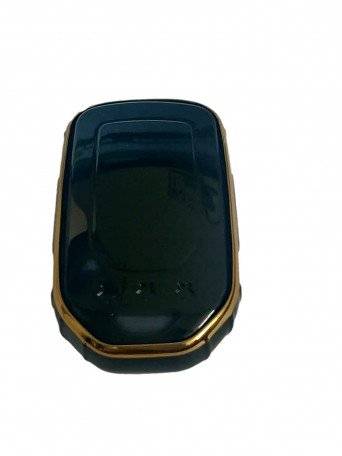 TPU Carbon Fiber Style Car Key Cover Compatible with Honda City, Civic, Jazz, Amaze, CR-V, WR-V, BR-V 3 Button Push Button Start Smart Key (Gold/Black)