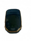 TPU Carbon Fiber Style Car Key Cover Compatible with Honda City, Civic, Jazz, Amaze, CR-V, WR-V, BR-V 3 Button Push Button Start Smart Key (Gold/Black) Image 