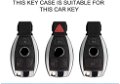 TPU Carbon Fiber Style Car Key Cover Compatible for Fit for Merce-des Benz Smart Key (Gold Black) Image 