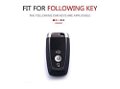 TPU Carbon Fiber Style Car Key Cover Compatible with Ford Push Button Start Car Key (Gold/Black) Image 