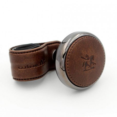 Autoban Blacksuit Handmade Leather Hook Universal Power Handle Steering Wheel Spinner Knob in Matt Brown  Image