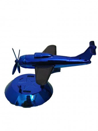 Car Aroma Diffuser Air Freshener Perfume Solar Power | Car Dashboard Aeroplane Decoration With Perfume(Blue) Image