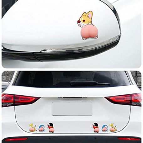 Car Door Rubber Cute Sticker Door Opening Anti-Scratch Wipe Protector for All Cars (Pikcahu Style, Mobiles, Doors Pack of 2)