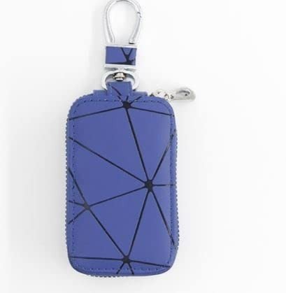 Leather Key Cover unviersal for cars key (Blue) Image