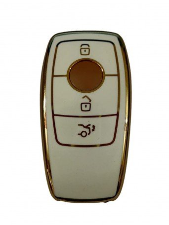 TPU Carbon Fiber Style Car Key Cover Compatible with Compatible with Mercedes-Benz e200 e260 e300 e320 Smart Key Image