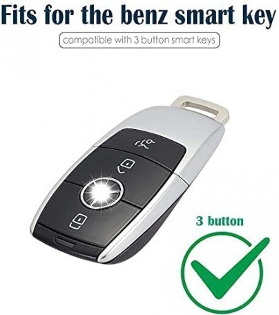 TPU Carbon Fiber Style Car Key Cover Compatible with Compatible with Mercedes-Benz e200 e260 e300 e320 Smart Key Image 