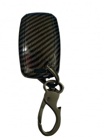 Carbon fibre Key Cover Compatible with Kia Sonet, Seltos 2020 4 Button Smart Key (Push Button Start Models,1 Piece)