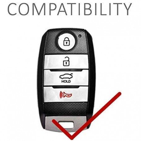 Carbon fibre Key Cover Compatible with Kia Sonet, Seltos 2020 4 Button Smart Key (Push Button Start Models,1 Piece) Image 