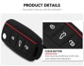 Silicone Car Key Cover Case for Volkswagen VW Skoda 3 Buttons Flip Key(Pack of 1) Image 