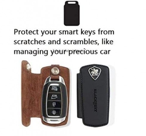 Blacksuit Smart Key Case, Optimized for Ring Smart Keys, One-Touch Magnetic Cover fit for Smart Keys and Flip Keys(Brown) Image 