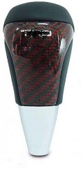 Carbon Gear Knob Carbon Design Compatible with Toyota Cars(Red Carbon) Image 