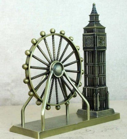 London Building Big Ben And Ferris Wheel Miniture Model Home Decoration Figurines Creative Retro Ornament Statue Desk Decor Gift