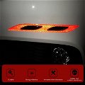 6Pcs/Set Carbon Fiber Car Sticker Truck Auto Motor Car Reflective Strips Anti-Scratch Safety Warning Sticker Car Accessories(Inner Red Upper Black) Image 
