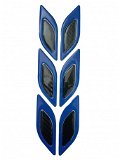 6Pcs/Set Carbon Fiber Car Sticker Truck Auto Motor Car Reflective Strips Anti-Scratch Safety Warning Sticker Car Accessories(Inner Black Upper Blue) Image 