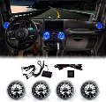 Car 2020 AC Vent RGB LED Multi Color Effect with Switch Control Compatible with Mahindra Thar ( Set of 4) Image 