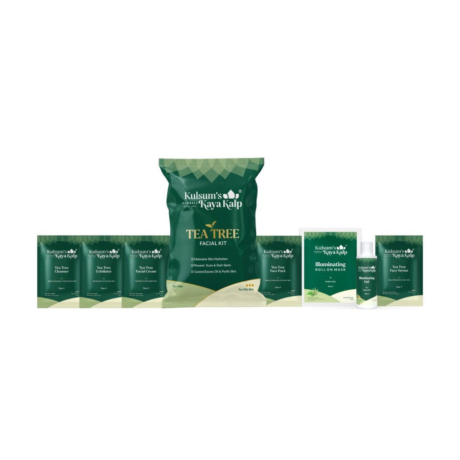 Kulsum's Kaya Kalp Tea Tree Facial Kit – Single Use (7-Step Kit)