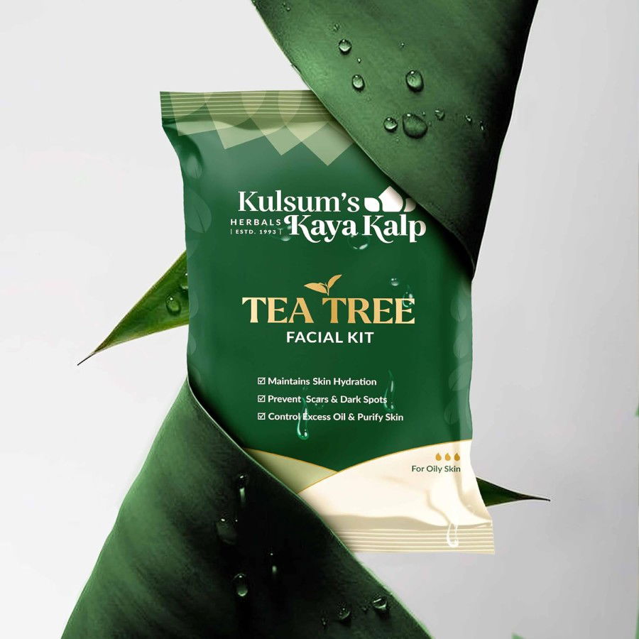 Kulsum's Kaya Kalp Tea Tree Facial Kit – Single Use (7-Step Kit) Image