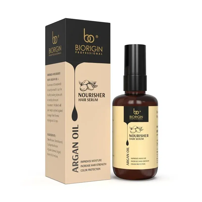 Biorigin Nourisher With Argan Oil Hair Serum, 80ml – Intense Shine & Frizz Control Image