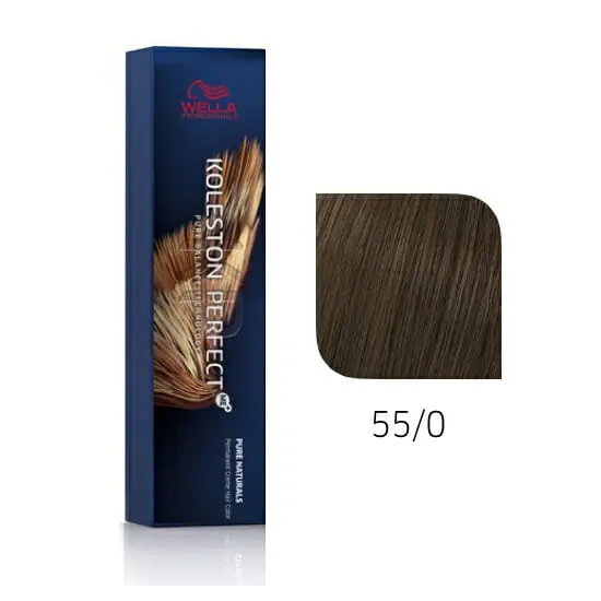 Wella Koleston Perfect 55/0 Light Brown Intensive – Pure Naturals Professional Hair Color, 60gm Image