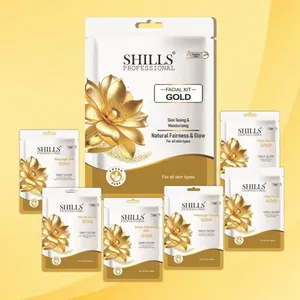 Shills Professional Gold Facial Kit – 6 Step Single Use Facial for Instant Fairness & Radiant Glow – For All Skin Types