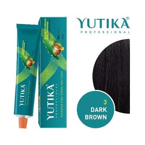 Yutika Professional Creme Hair Color – Dark Brown 3.0 (100 g) Image