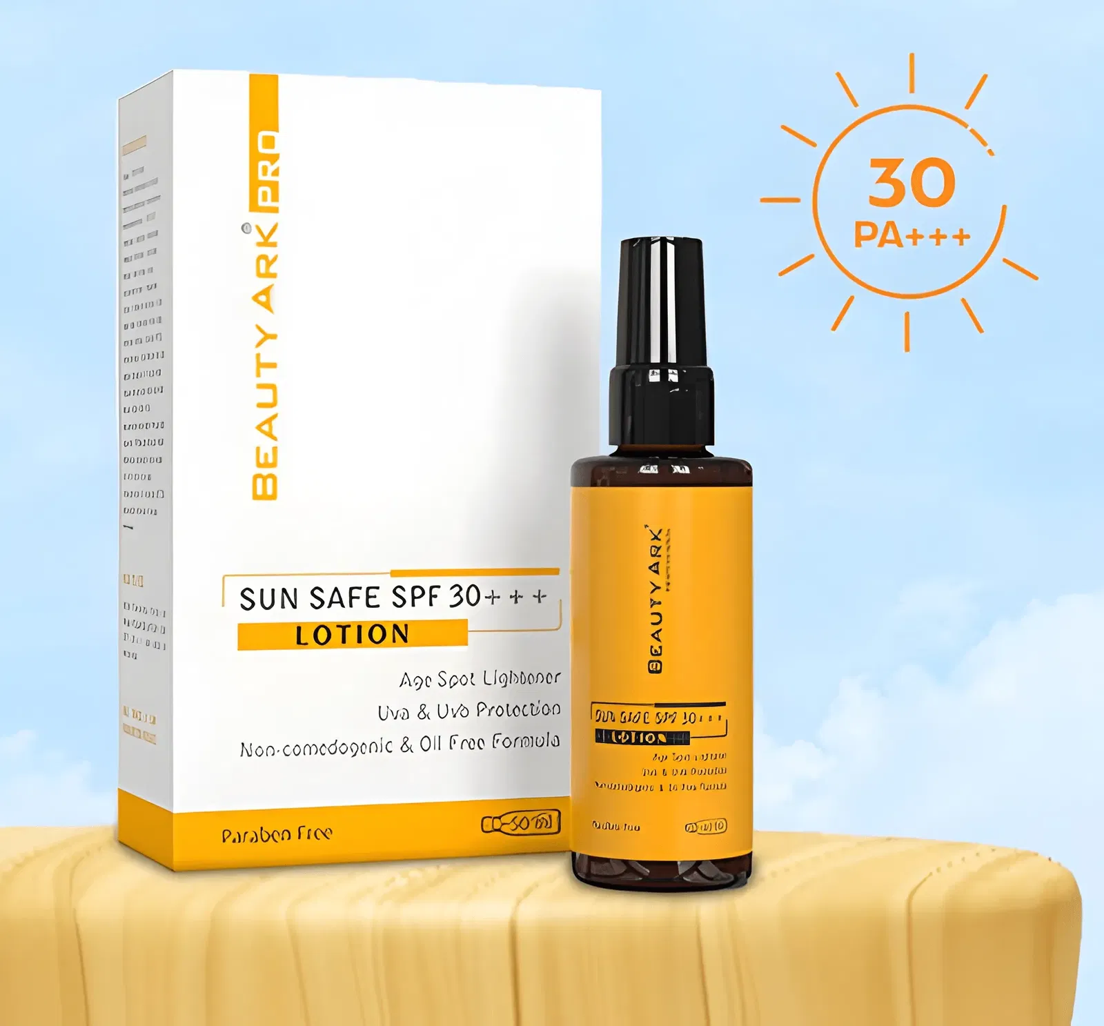 Beauty Ark Sun Safe SPF 30+++ Lotion 40ml – Broad Spectrum UVA & UVB Protection, Oil-Free Daily Sunscreen