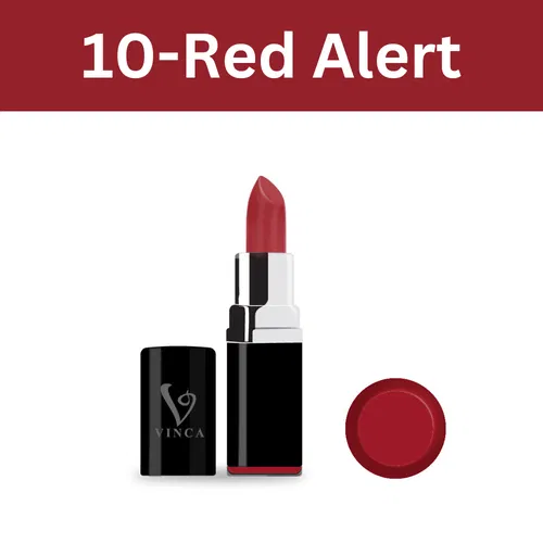 Vinca Proshine Lipstick - Red Alert (Shade No. 10, 4.2g) Image