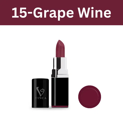 Vinca Proshine Lipstick - Grape Wine (Shade No. 15, 4.2g) Image