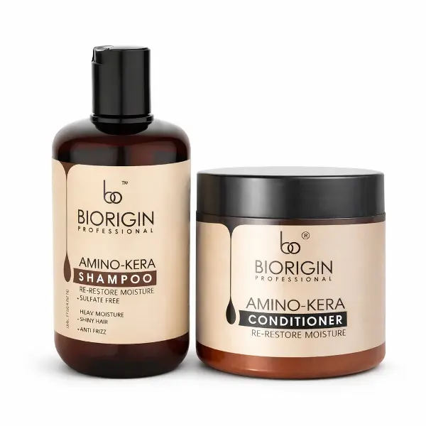 Biorigin Amino Kera Shampoo & Conditioner Set - 500ml Each (Frizz Control | Paraben & Sulphate Free) Image
