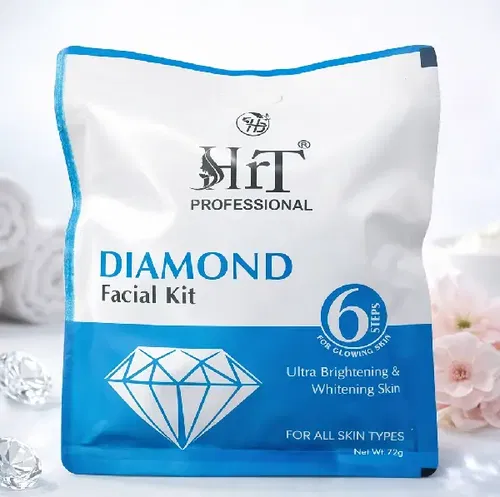 HRT Professional Diamond Facial Kit – 6 Step Single Use Facial Kit | Instant Glow, Brightening & Skin Polishing | For All Skin Types Image