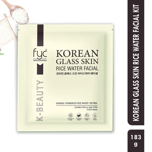 FYC Professional Korean Glass Skin Rice Water Facial Kit – Single Use | 9 Step Facial for Crystal Clear Glow Image