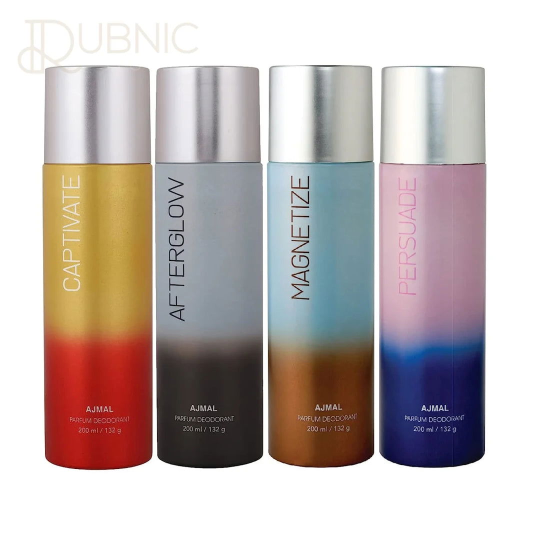 Ajmal Captivate & Afterglow & Magnetize & Persuade Deodorant Combo pack of 4 Deodorant 200ml each (Total 800ML) Image