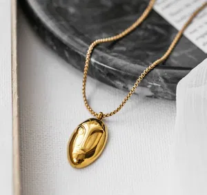 Human Face Pendant Necklace Sweater Chain | Anti Tarnish  Image