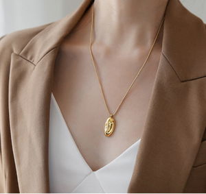 Human Face Pendant Necklace Sweater Chain | Anti Tarnish 