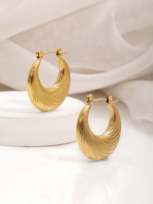 Stainless Steel Tarnish Free Waterproof Demi-Fine Hoop Earrings Image