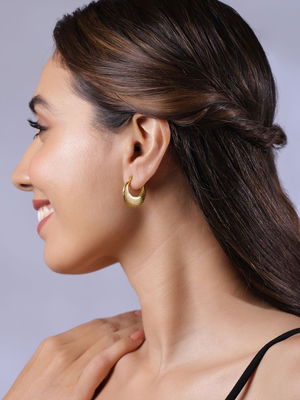 Stainless Steel Tarnish Free Waterproof Demi-Fine Hoop Earrings
