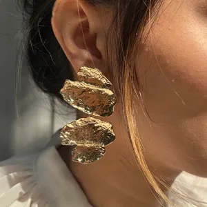 Contemporary Gold Drops Earrings for Women Image