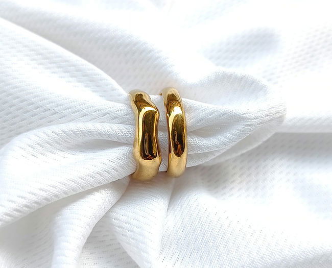 Double Layer Irregular 18K Gold Plated Anti-Tarnish Ring Image