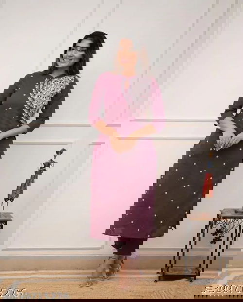 STRAIGHT CUT KURTI PENT PURPLE 