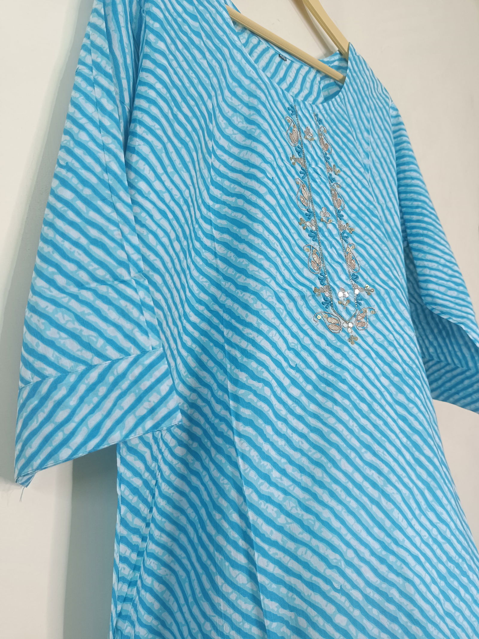 LEHARIYA SINGLE KURTI BIG SIZE BLUE 