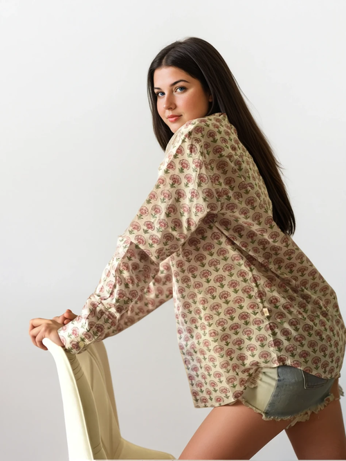 Sanagneri Cotton Unisex Pink Shirt – Comfort Meets Style Image