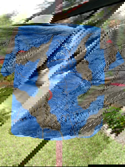 Blue Daydream Handpainted Hand-Spun Linen Shirt Image