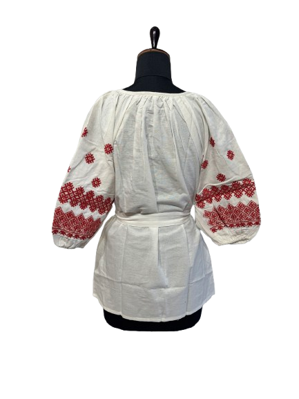 Vyshyvanka with fairy Ukrainian Embroidery and Oversized Sleeve Peasant Linen/cotton Top Custom Women Blouse Top Shirt