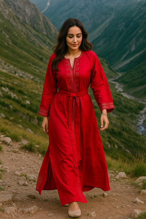 Beautiful Embroidered Dress. Handmade Red Dress. Ethno Folk Dress For Woman. Gift For Her, Woman, Lady. Ukrainian Boho Dress. Vyshyvanka.