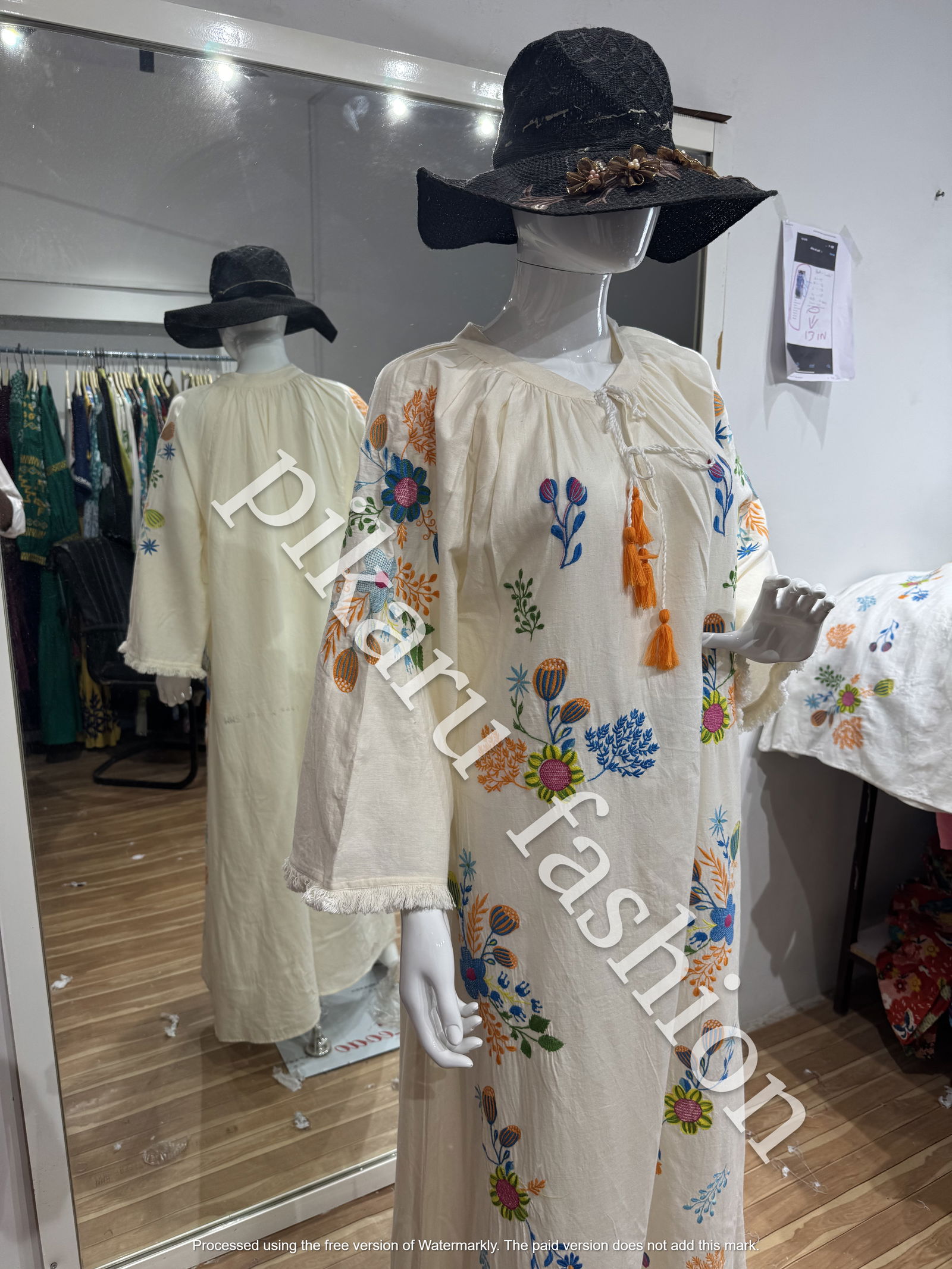 2025 White Linen Dress Embroidered Dress vyshyvanka dress Boho,  Image