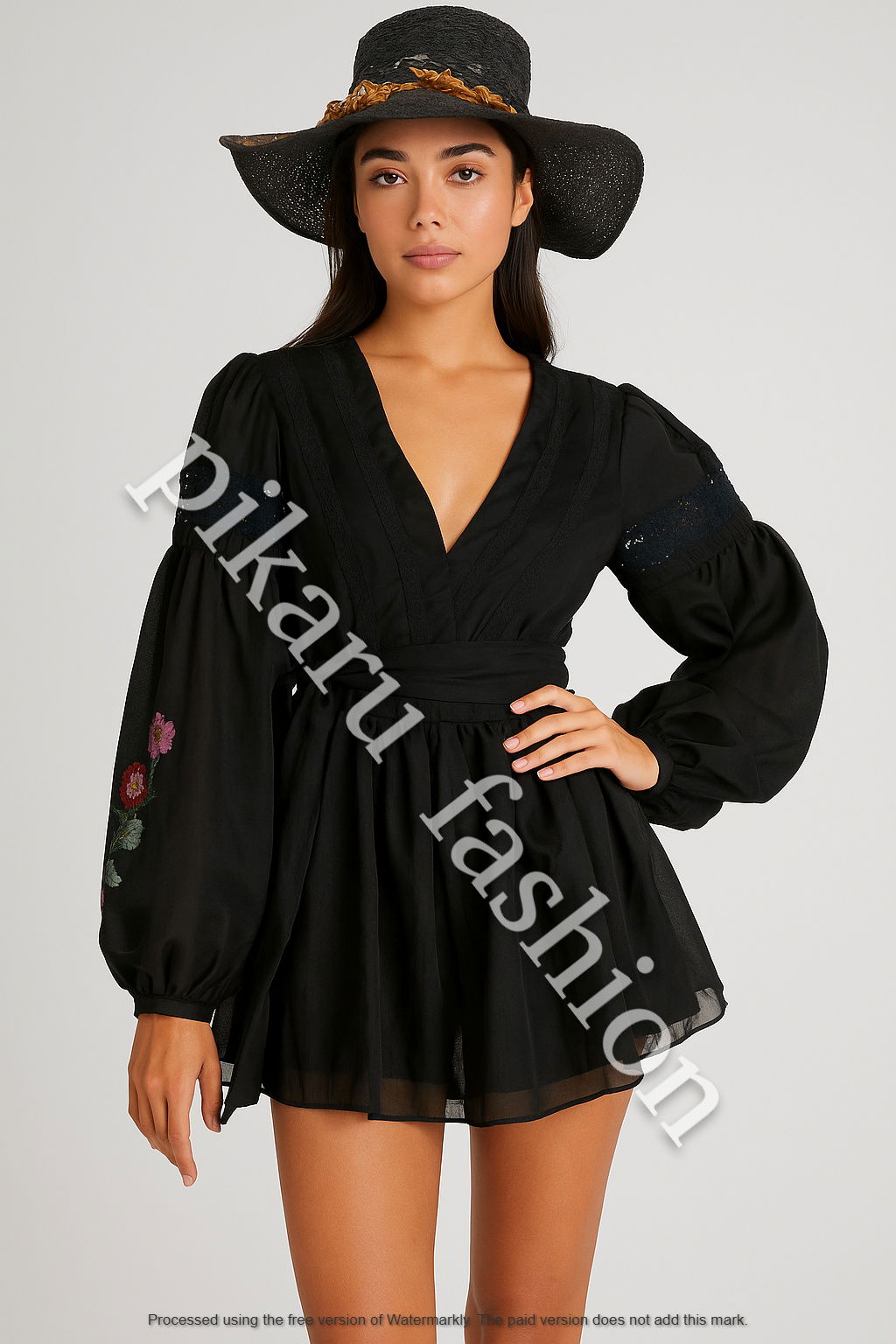 Black Ukraine embroidered Top,vishivanka,Ukraine women gift,embroidered women dress,made in INDIA,handmade Ukraine clothing, Image